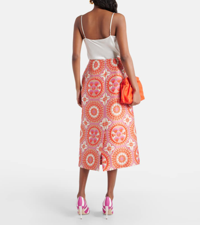 La Doublej Printed Midi Skirt In Sun Jacquard