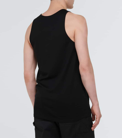 Shop Lemaire Ribbed-knit Cotton Jersey Tank Top In Black
