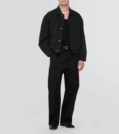 Lemaire Ribbed-knit Cotton Jersey Tank Top In Black