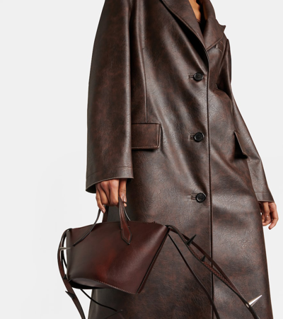 Shop Acne Studios Ovittor Faux Leather Coat In Brown
