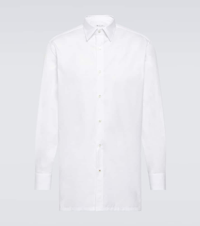 Shop Loro Piana Cotton Poplin Oxford Shirt In Optical White