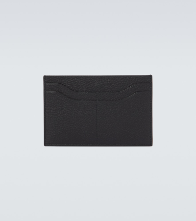 Loro Piana Extra Double Leather Card Holder In Black