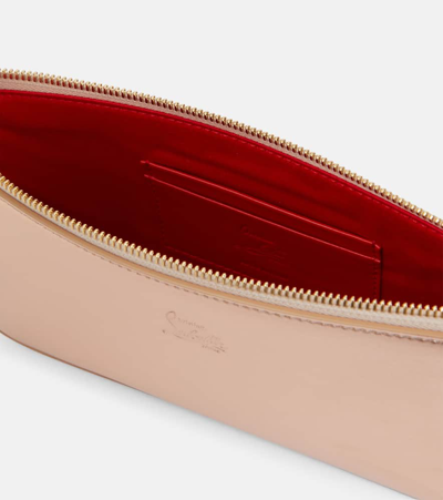 Christian Louboutin Loubila Metallic Leather Shoulder Bag In Leche