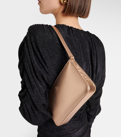 Christian Louboutin Loubila Metallic Leather Shoulder Bag In Leche