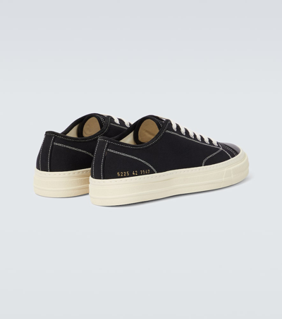 Shop Common Projects Tournament In Canvas Leather-trimmed Sneakers In Black
