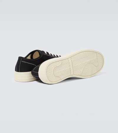 Shop Common Projects Tournament In Canvas Leather-trimmed Sneakers In Black