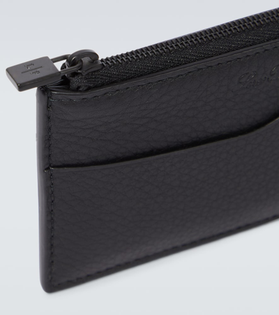 Loro Piana Extra Leather Card Case In Black
