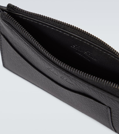 Loro Piana Extra Leather Card Case In Black