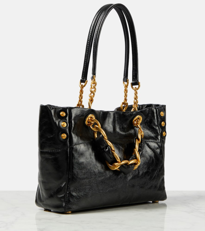 Shop Balmain 1945 Soft Cabas Small Leather Tote Bag In Black