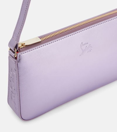 Christian Louboutin Loubila Metallic Leather Shoulder Bag In Parme Light
