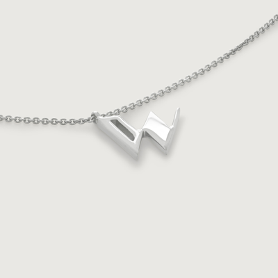 Shop Monica Vinader Sterling Silver Initial W Necklace Adjustable 41-46cm/16-18'