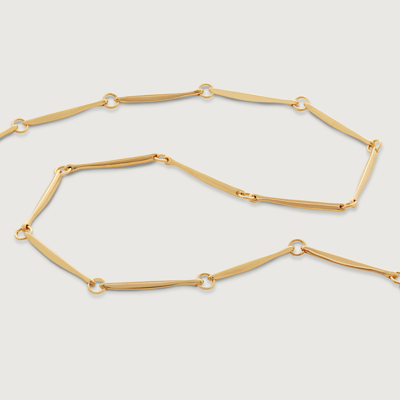 Shop Monica Vinader Gold Nura Link Necklace Adjustable 41-46 Cm/16-18'