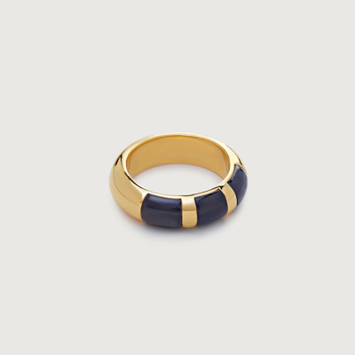 Shop Monica Vinader Gold Kate Young Striped Gemstone Stacking Ring Black Onyx