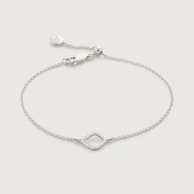 Monica Vinader Silver Riva Diamond Kite Chain Bracelet
