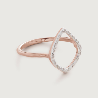 Shop Monica Vinader Riva Diamond Hoop Ring, Rose Gold Vermeil On Silver