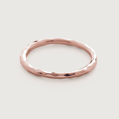 Shop Monica Vinader Hammered Ring, Rose Gold Vermeil On Silver