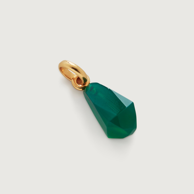 Shop Monica Vinader Gold Geometric Gemstone Pendant Charm Green Onyx