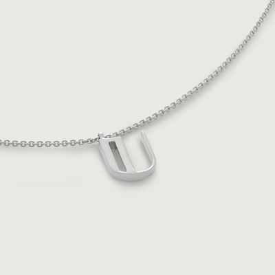 Shop Monica Vinader Sterling Silver Initial U Necklace Adjustable 41-46cm/16-18'