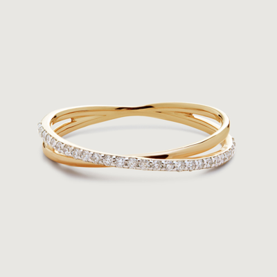 Shop Monica Vinader Gold Lab Grown Diamond Crossover Ring Lab Grown Diamond