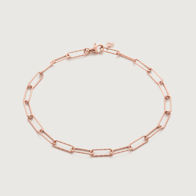 Shop Monica Vinader Rose Gold Alta Textured Chain Bracelet