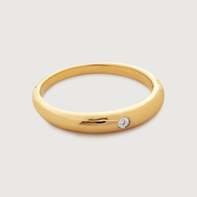 Shop Monica Vinader Gold Deia Mini Diamond Ring Diamond