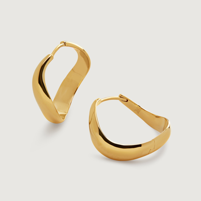 Shop Monica Vinader Gold Swirl Medium Hoop Earrings
