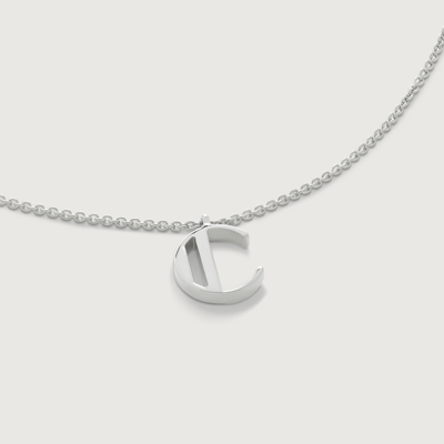 Shop Monica Vinader Sterling Silver Initial C Necklace Adjustable 41-46cm/16-18'
