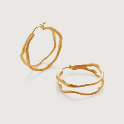 Shop Monica Vinader Gold Root Medium Hoop Earrings