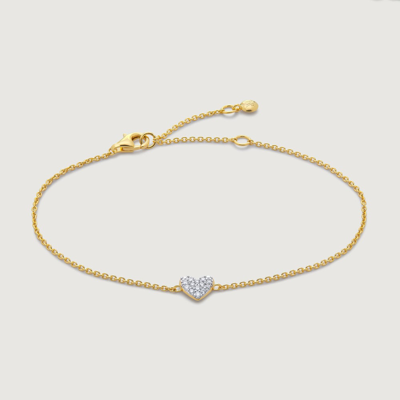 Shop Monica Vinader Gold Lab Grown Diamond Heart Chain Bracelet Lab Grown Diamond