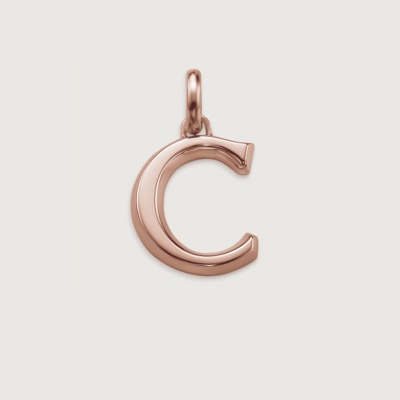 Shop Monica Vinader Alphabet Pendant C, Rose Gold Vermeil On Silver