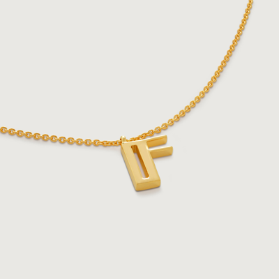 Shop Monica Vinader Gold Initial F Necklace Adjustable 41-46cm/16-18'