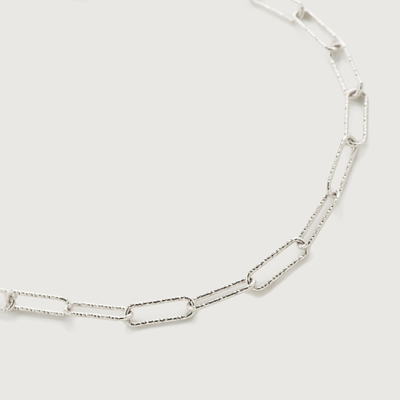 Shop Monica Vinader Sterling Silver Alta Textured Chain Necklace Adjustable 46cm/18'