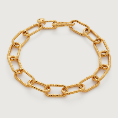 Shop Monica Vinader Gold Alta Textured Chunky Chain Bracelet