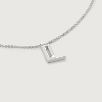 Shop Monica Vinader Sterling Silver Initial L Necklace Adjustable 41-46cm/16-18'