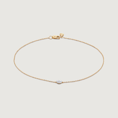 Shop Monica Vinader Gold Diamond Marquise Chain Bracelet Diamond
