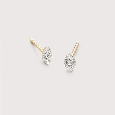 Shop Monica Vinader Gold Diamond Marquise Stud Earrings Diamond