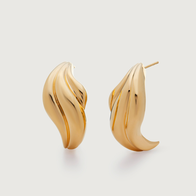 Shop Monica Vinader Gold Swirl Bold Stud Earrings
