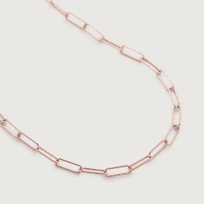 Shop Monica Vinader Rose Gold Alta Textured Chain Necklace Adjustable 46cm/18'