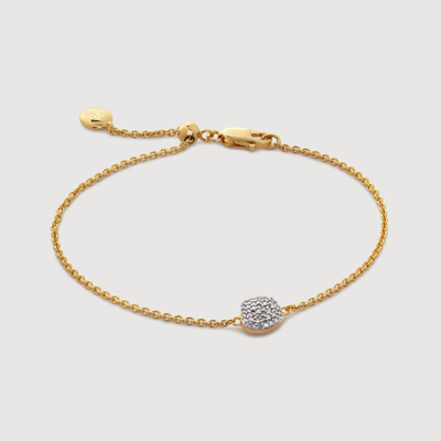 Shop Monica Vinader Gold Nura Mini Nugget Diamond Bracelet Diamond