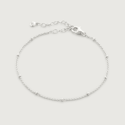 Shop Monica Vinader Sterling Silver Fine Beaded Chain Bracelet
