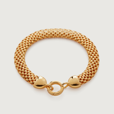 Shop Monica Vinader Gold Heirloom Woven Wide Chain Bracelet