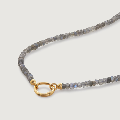 Shop Monica Vinader Gold Capture Beaded Necklace 45cm/18' Labradorite