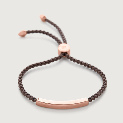 Shop Monica Vinader Linear Friendship Bracelet, Rose Gold Vermeil On Silver