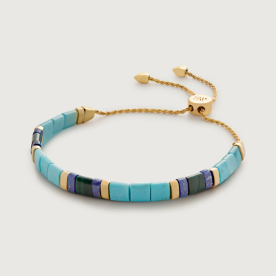 Shop Monica Vinader Gold Delphi Gemstone Friendship Bracelet Turquoise