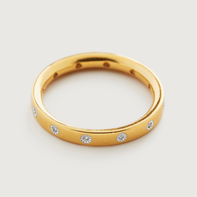 Shop Monica Vinader Skinny Diamond Crown Ring, Gold Vermeil On Silver