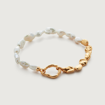 Shop Monica Vinader Gold Keshi Pearl Bracelet Pearl