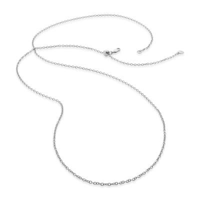 Shop Monica Vinader Rolo Chain 32"/81cm With Adjuster, Sterling Silver