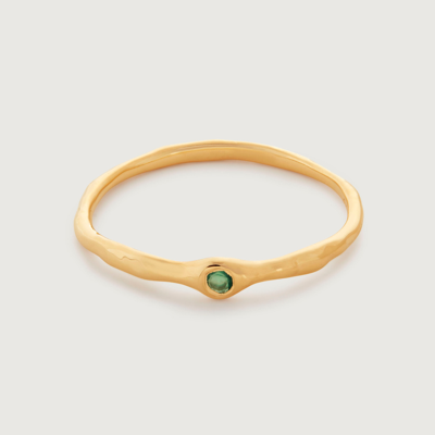Shop Monica Vinader Gold Siren Mini Gem Stacking Ring Green Onyx