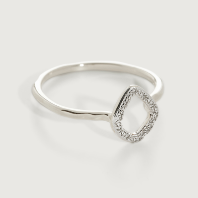 Monica Vinader Sterling Silver Riva Mini Kite Stacking Ring Diamond