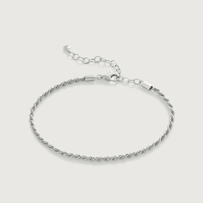 Shop Monica Vinader Sterling Silver Rope Chain Bracelet